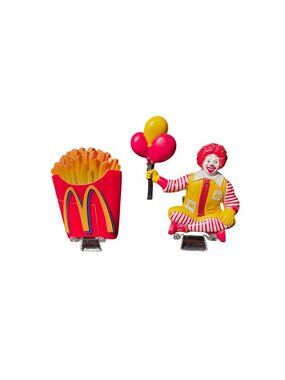 Vintage McDonalds French Fries & Ronald McDonald Refrigerator Magnet. 